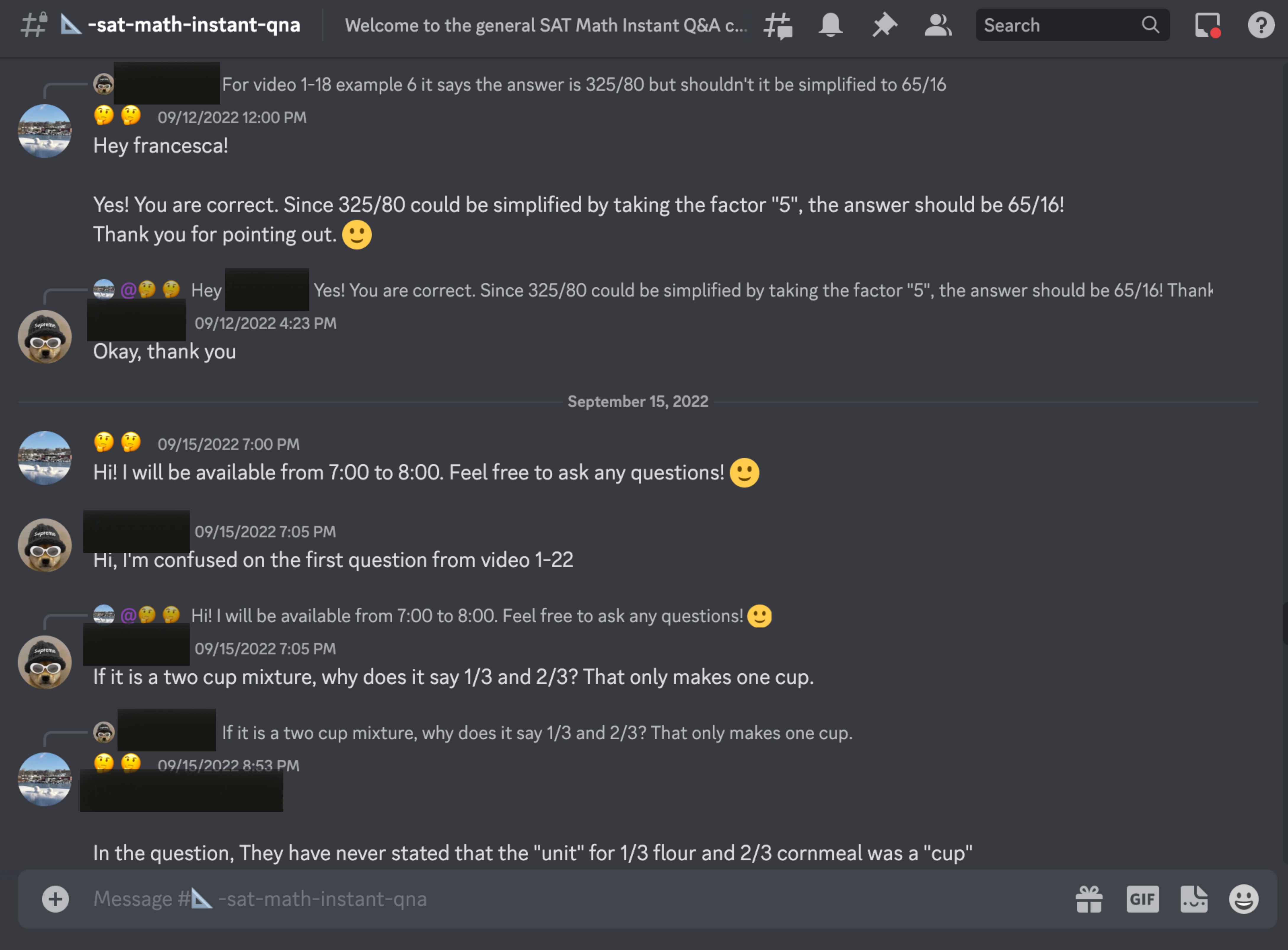 The SAT Crash Course Anytime Q&A Discord Community
